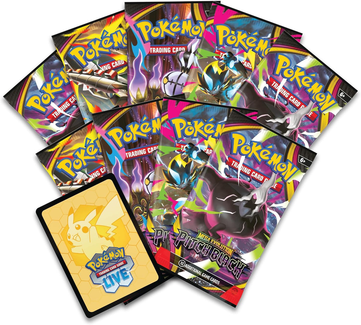 Pokémon Mega Evolution Pitch Black Elite Trainer Box rinkinys (anglų k.)