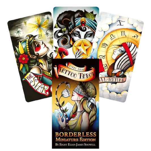 Eight Coins Tattoo Tarot Borderless Taro kortos Mini leidimas US Games Systems