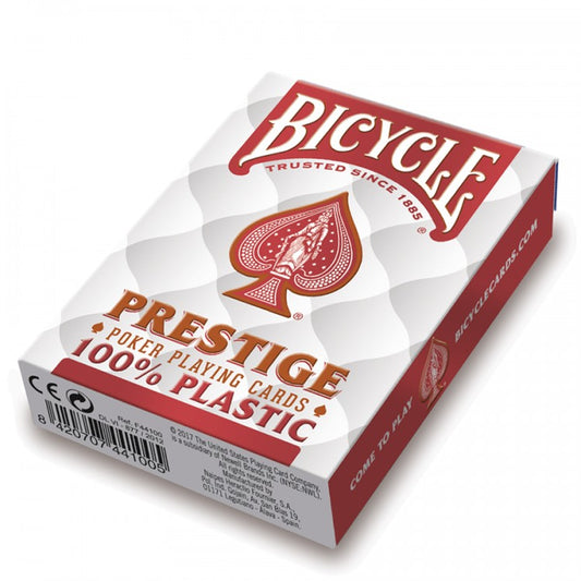 Bicycle Prestige Jumbo - raudonos arba mėlynos plastikinės kortos