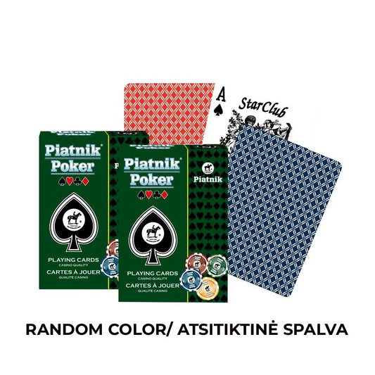 Piatnik - pokerio kortos, 1 kaladė (atsitiktinė raudona arba mėlyna)