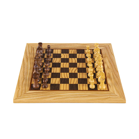 Manopoulos Olive Burl - 40 x 40 cm šachmatų rinkinys