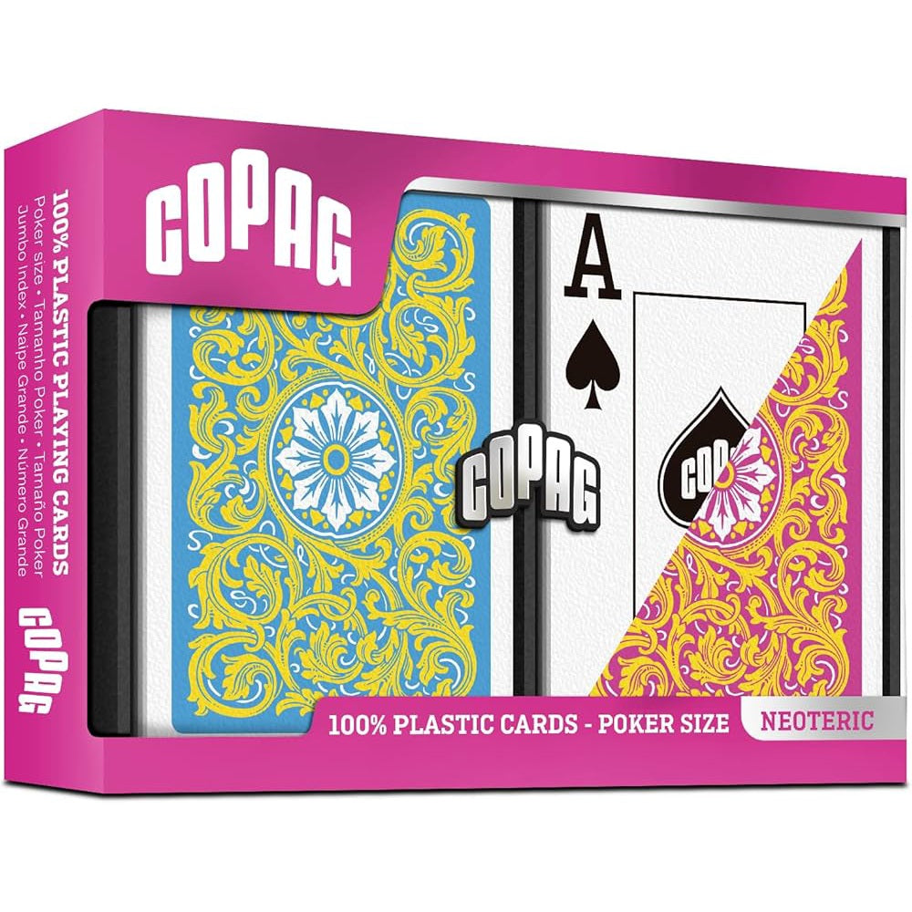 Copag Neoteric Poker Jumbo Index - 2 kaladės (geltona, mėlyna, rožinė)