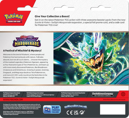 Pokémon Twilight Masquerade Revavroom Blister - 3 papildymų rinkinys