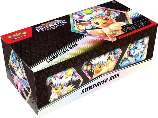 Pokemon Scarlet & Violet Prismatic Evolutions Surprise Box rinkinys (anglų k.)