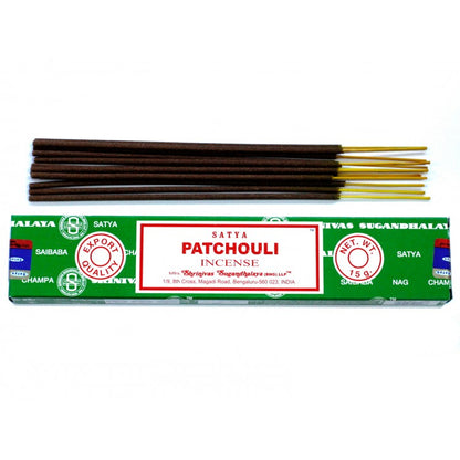 Satya Patchouli - pačiulių kvapo smilkalai, 15 g - kosmetinis defektas
