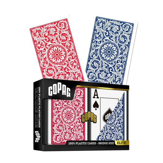 Copag Elite Bridge Jumbo - dvi raudona ir mėlyna kortų kaladės