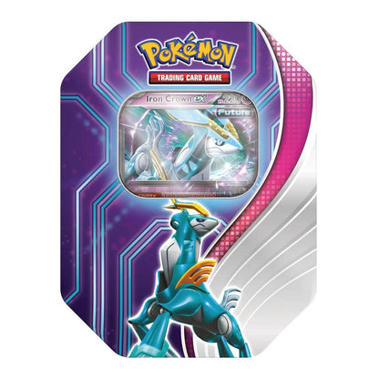 Pokémon Paradox Destinies Iron Crown ex Tin - kortų rinkinys