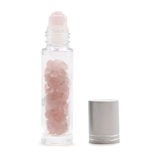 Rose Quartz - rutulinis buteliukas su sidabro spalvos dangteliu