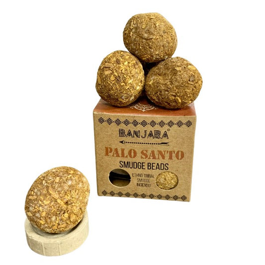 Banjara Palo Santo - smilkalų karoliukai su laikikliu, 5 vnt.