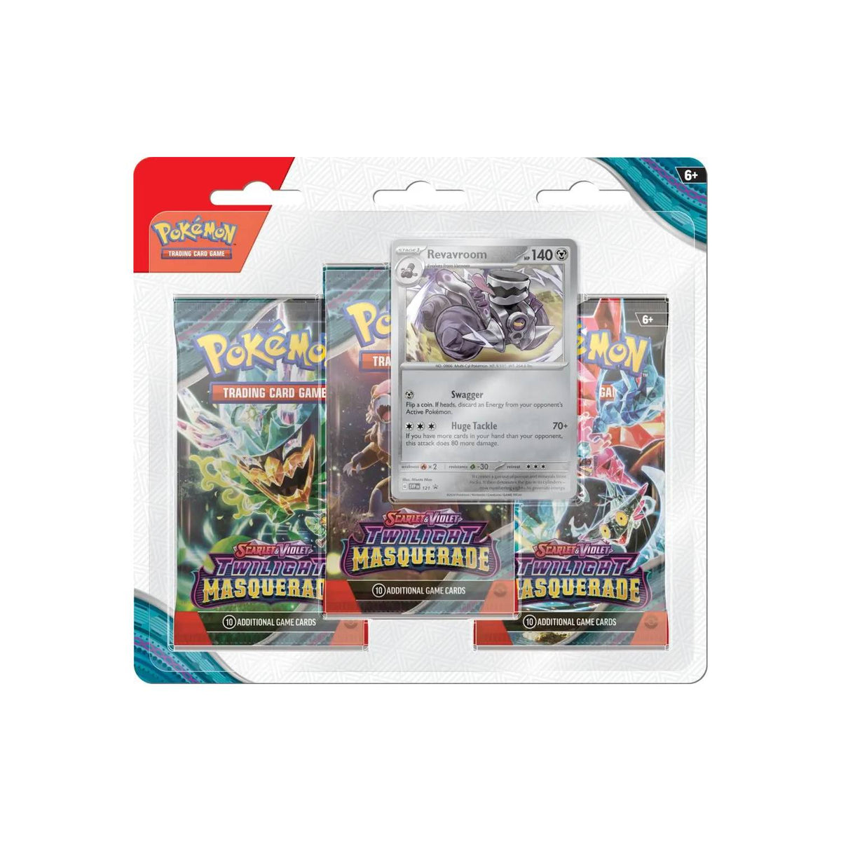 Pokémon Twilight Masquerade Revavroom Blister - 3 papildymų rinkinys