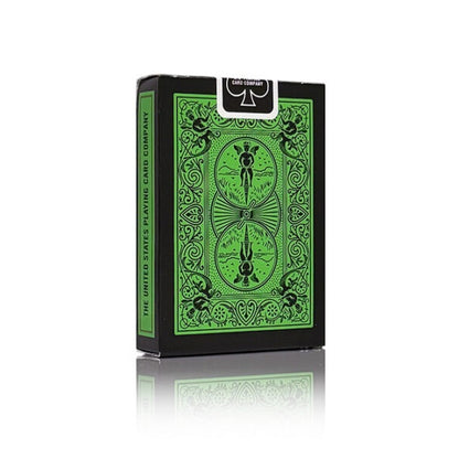 Bicycle Rider Back Reverse Green & Black - žaidimo kortos
