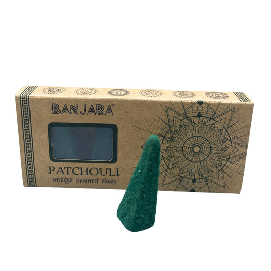 Banjara Patchouli - piramidės formos smilkalai, 10 vnt.