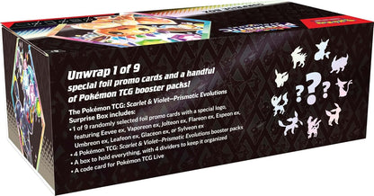 Pokemon Scarlet & Violet Prismatic Evolutions Surprise Box rinkinys (anglų k.)