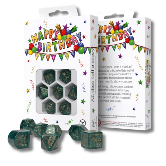 Happy Birthday Balloons - žalsvų ir auksinių kauliukų rinkinys | Q-Workshop