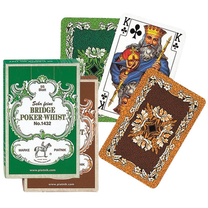 Piatnik Bridge - Poker - Whist kortų kaladė 1 vnt. (žalia arba ruda)