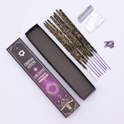 Levandų Kvapo smilkalai su Ametisto kristalais Crystal Scents