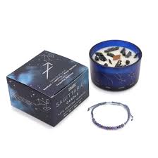 Zodiac Crystal Šaulys - žvakė ir akmenų apyrankė | Ancient Wisdom