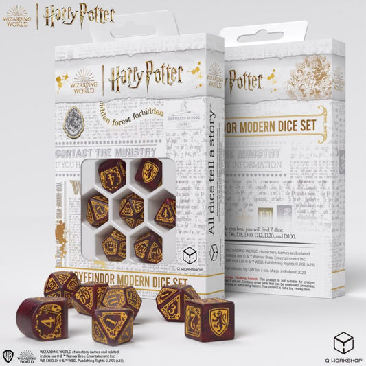Harry Potter Gryffindor Modern - 7 raudoni kauliukai