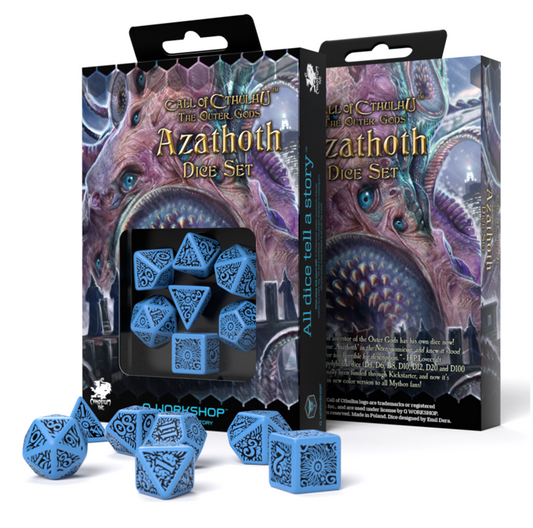 Call Of Cthulhu The Outer Gods Azathoth - mėlyni ir juodi kauliukai, 7 vnt.