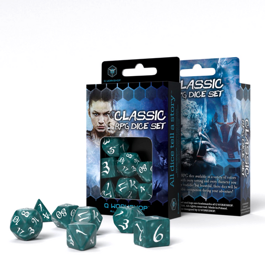 Classic RPG Stormy & White - kauliukai, 7 vnt. | Q-Workshop