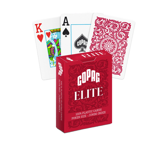 Copag 1546 Elite Red - raudonos pokerio kortos, Jumbo indeksai