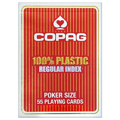 2 Corner - raudonos plastikinės pokerio kortos | Copag