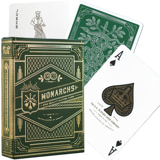 Theory11 Monarchs Green - žalios žaidimo kortos