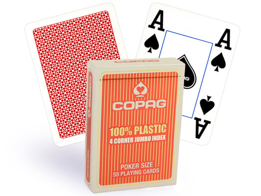 Copag 4 Corner Red - plastikinės pokerio kortos