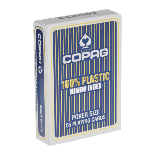 Copag 2 Corner Jumbo Blue - plastikinės pokerio kortos