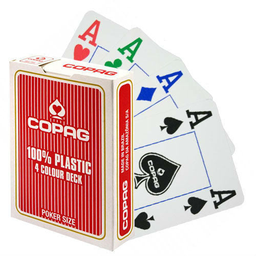 Copag 4 Colour Jumbo Red - pokerio kortos