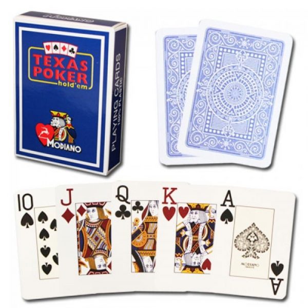 Texas Poker Hold'em Jumbo Index - mėlynos kortos | Modiano