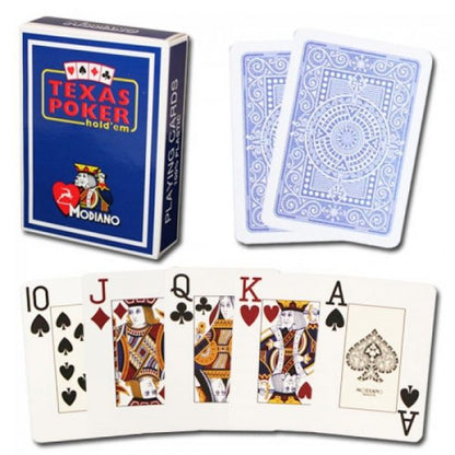 Texas Poker Hold'em Jumbo Index - mėlynos kortos | Modiano