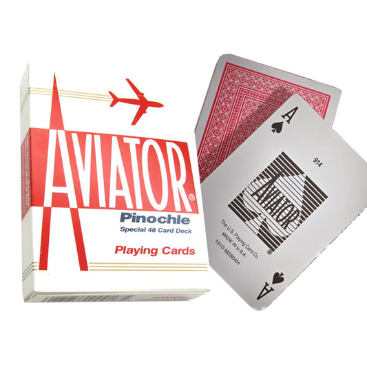 Aviator Pinochle Standard - raudonos kortos