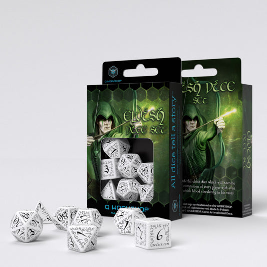 Elvish White/Black - baltas kauliukų rinkinys | Q-Workshop