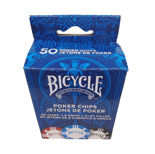 Bicycle Clay Filled Poker Chips - 50 žetonų po 8 g