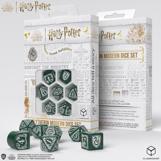 Harry Potter Slytherin Modern - 7 žali kauliukai