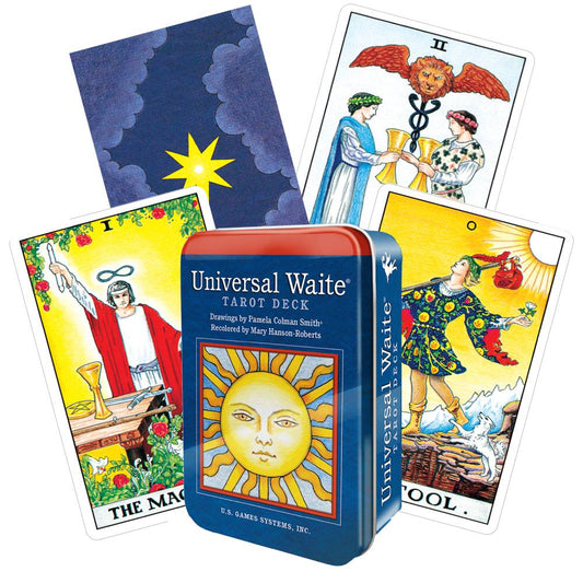 Universal Waite Tarot in a Tin - Taro kortos metalinėje dėžutėje