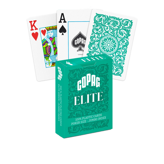 Copag 1546 Elite Green - žalios pokerio kortos, Jumbo indeksai