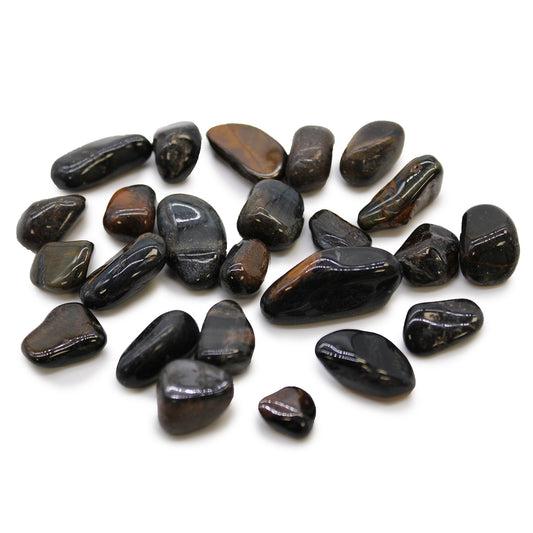 Tiger Eye Blue Small African - mėlyni tigro akies akmenys, apie 24 vnt.