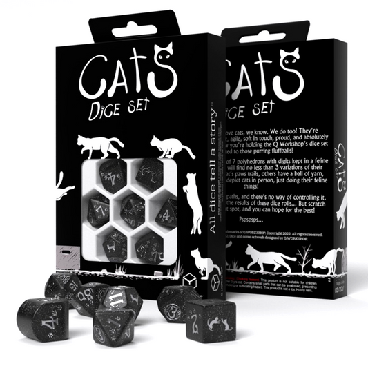 Cats Modern Waffle - juodi ir sidabriniai kauliukai