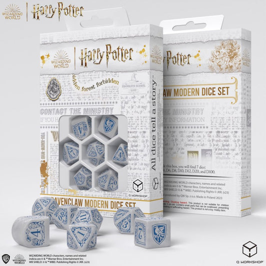 Harry Potter Ravenclaw Modern White - 7 balti kauliukai