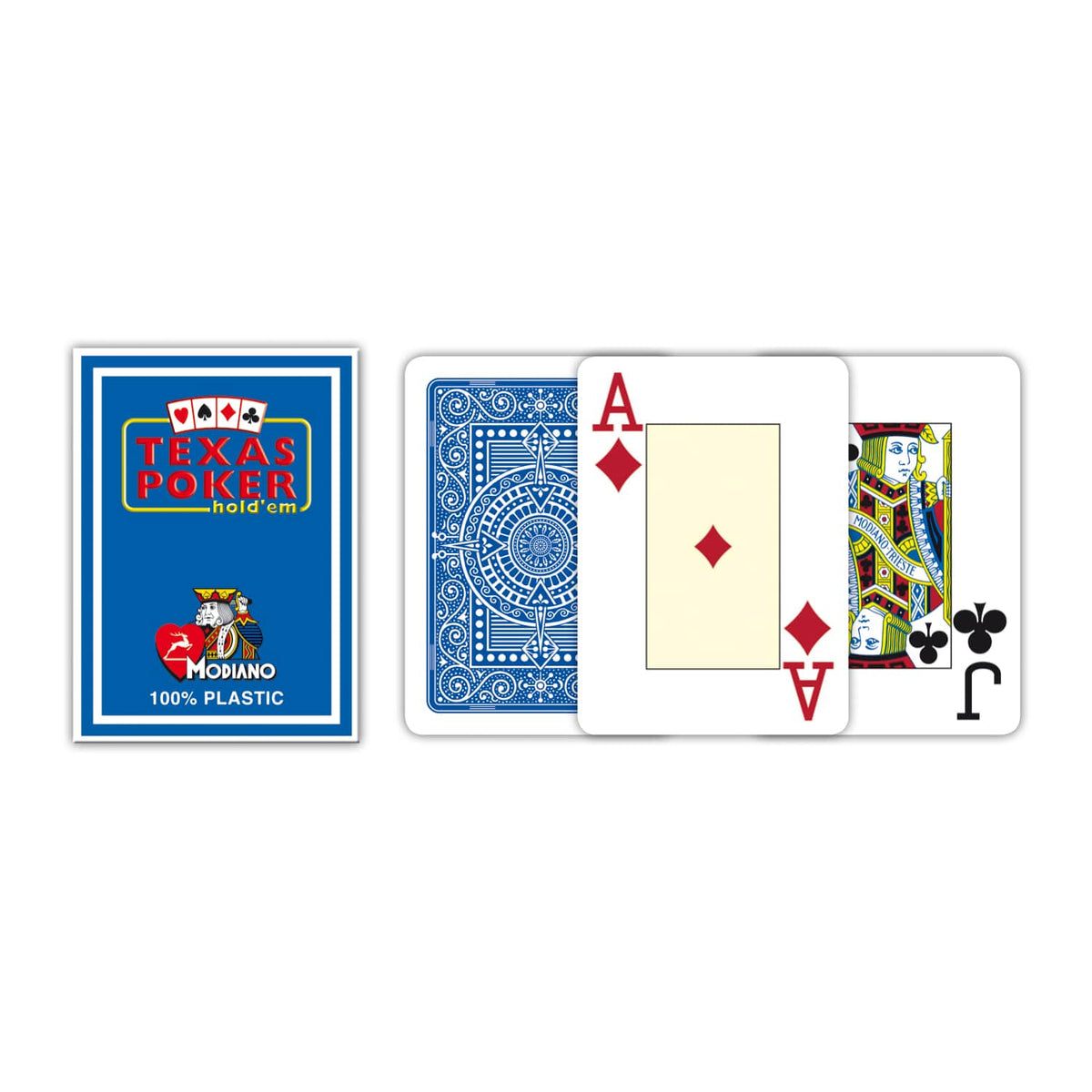 Texas Poker Hold'em Jumbo Index - mėlynos kortos | Modiano