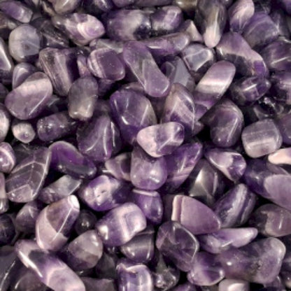 Juostuotas ametistas Medium - gludinti akmenys, 24 vnt.