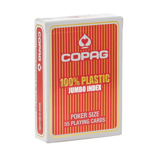 Copag 2 Corner Jumbo Red - plastikinės pokerio kortos