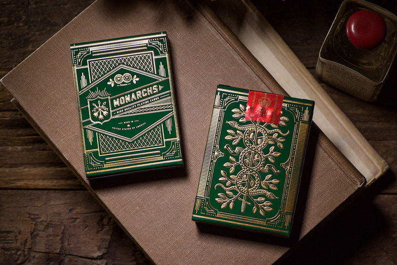 Theory11 Monarchs Green - žalios žaidimo kortos