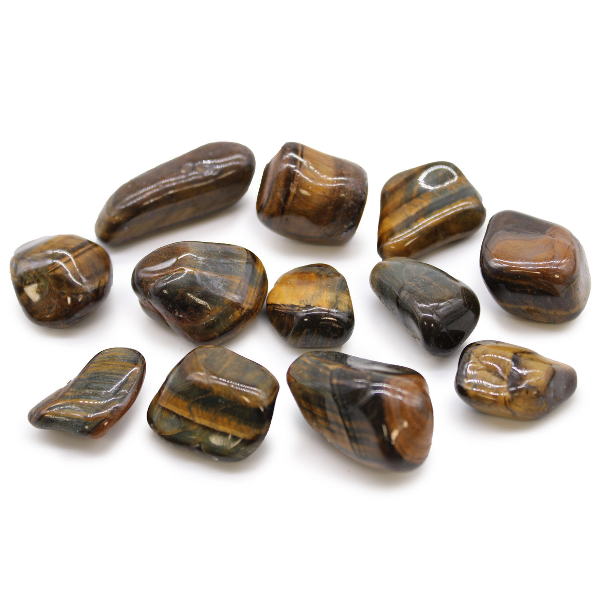 Tigers Eye Variegated Medium African - akmenys, apie 12 vnt.