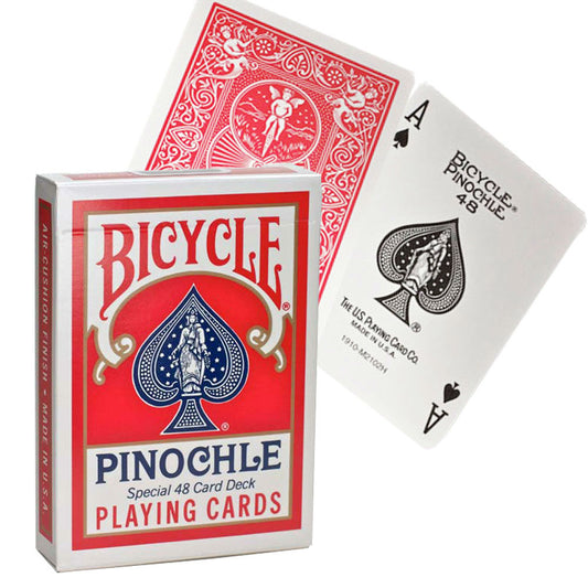 Bicycle Pinochle Standard - raudonos kortos