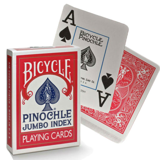 Bicycle Pinochle Jumbo Red - pinoklio kortos
