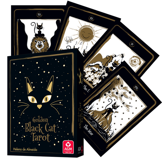 Golden Black Cat Tarot - juodų kačių taro kortos | AGM