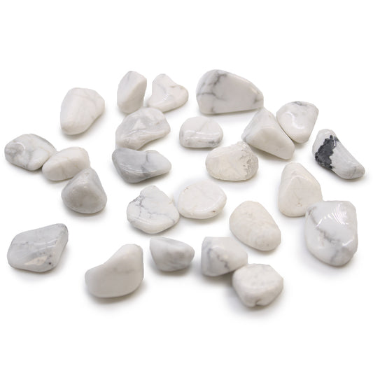 White Howlite Magnesite Small African - akmenys, apie 24 vnt.